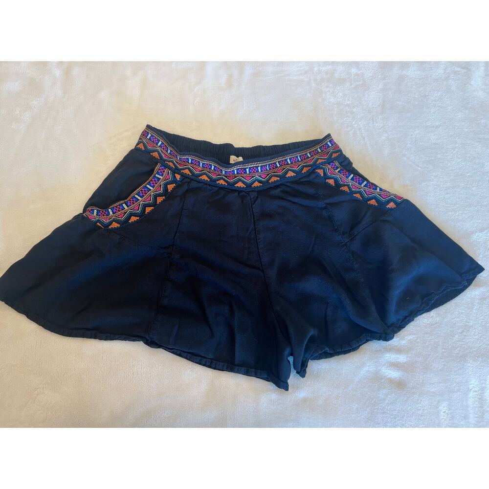 Hollister Smocked Waistband Shorts Small Micro Stripe Drawstring Beach Lounge